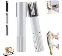 Grattugia elettrica per cocco, trituratore pelapatate raschietto portatile per cocco, grattugia da cucina rotante automatica antispruzzo wireless in acciaio inossidabile per uso domestico (Grey)