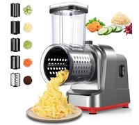 Grattugia elettrica per Formaggio, 5 Lame di Forma diversa per Insalata, Formaggio, Frutta e Verdura, grattugia elettrica da 250 W per Carote Intere, affettatrice per Patate al Formaggio