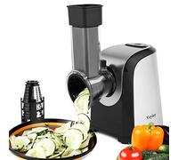 Grattugia elettrica per verdure e frutta, affettaverdure 150 W, tagliaverdure elettrico con 5 accessori in acciaio inox cilindri, per verdure patate cipolla