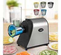 Grattugia Elettrica, Tagliaverdure Professionale da 1000 W con 5 Lame Intercambiabili in Acciaio Inossidabile, Facile da Usare, per Sminuzzare E Grattugiare Formaggi A Pasta Dura, Cioccolat