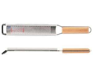 GRATTUGIA FINO LUNGA IN ACCIAIO INOX MANICO LEGNO