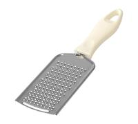 Grattugia Formaggio in Acciaio Inox 26,5 × 6 cm - Lama a fori medi, manico PP color avorio antiscivolo con foro per appendere, ideale per parmigiano, agrumi e verdure