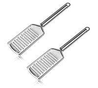 Grattugia grossa in acciaio inox con manico ergonomico, per cioccolato, cocco, agrumi, patate, zenzero e spezie a griglia fine (stile 1)
