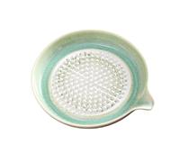 Grattugia in ceramica con beccuccio Piatto per macinare portatile, riutilizzabile, in porcellana, per zenzero, disco per macinare in ceramica, regalo per cucinare entusiasti (verde 4) (4 verde)