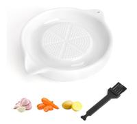 Grattugia in ceramica, grattugia circolare per zenzero e aglio con spazzola | Grattugia in ceramica, per cucina e spezie, piatto grattugia in ceramica, per mele, noce moscata, sedano