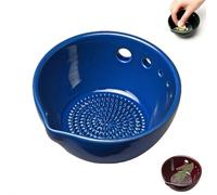 Grattugia in ceramica per aglio e salsa, ciotola 2 in 1 per macinare erbe con beccuccio per separare succhi, elegante piatto per zenzero, salsa, salsa, pesto