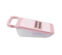 Grattugia Multifunzione in Acciaio Inox Rosa e Plastica | Taglio a Julienne Spesso e Fine, Lama Ondulata, Manico Comodo con Anello per Appendere