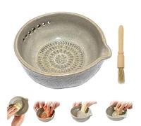 Grattugia Per Aglio E Ciotola Per Erbe Aromatiche Fatta A Mano, Utensili Da Cucina in Gres, Grattugia Per Erbe Aromatiche in Ceramica E Ciotola Per Grattugiare L'aglio, 5 Fori (1 pezzo)