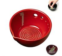 Grattugia per aglio in ceramica e ciotola per salsa - Ciotola 2-in-1 per erbe con beccuccio per separazione dei succhi, piatto elegante per zenzero, salsa, salsa per intingere, pesto