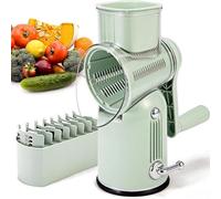 Grattugia per alimenti, design a manovella portatile, con 5 accessori sostituibili per una facile triturazione di verdure e formaggio