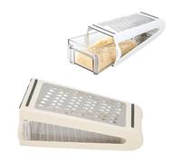Grattugia per formaggio a doppio lato, con contenitore rimovibile - Grattugia da 2 in 1 per formaggio, verdure, aglio e - Dimensioni compatte: 22 x 13,5 x 8,5 cm