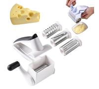 Grattugia per formaggio a manovella, innovativa, multifunzione, per una preparazione efficiente e facile del formaggio (3 in 1)
