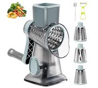 Grattugia per Formaggio Rotante, Mandolina per verdure con 3 Lame Intercambiabili, Affettatrice per Verdure Tagliaverdure Manuale Grattugia per Verdure per Tagliare Formaggio Verdure Frutta