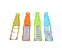 Grattugia per Verdure in Acciaio Inox, Affetta Formaggio e Patate, Multifunzione 4 Lame, Manico Ergonomico Antiscivolo - Lama Affilata, Design Salvaspazio, Facile Pulizia per