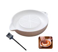 Grattugia per zenzero in ceramica, grattugia in ceramica, disco per macinare, disco circolare per grattugiare in porcellana, grattugia per aglio con spazzola Adatto per grattugiare aglio, zenzero, noc