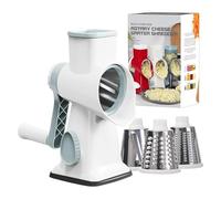 Grattugia rotante 3 in 1, affettatrice manuale versatile for verdure, arachidi, noci, formaggio, verdure, grattugia trasparente JT242(WHITE)