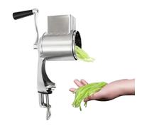 Grattugia rotante manuale Grattugia per formaggio tamburo in acciaio inossidabile con 5 lame intercambiabili, Mandolino multifunzione per verdure noci cioccolato, sicurezza anti-taglio, ventosa