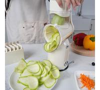 Grattugia rotante per formaggio con 5 lame - Affettatrice manuale per verdure con lama in acciaio inox per una facile pulizia - ideale per cipolla, formaggio, cetriolo, carota, lattuga, pomodoro