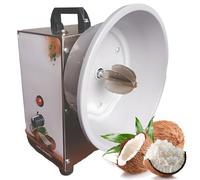 Grattugia verticale per cocco e cocco, in acciaio inox, con copertura antipolvere a lama, 3 velocità, manico antiscivolo regolabile, cuscinetti antiurto