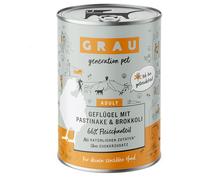 GRAU 6 x 400 g Alimento umido per cani - Pollame con Pastinaca e Broccoli