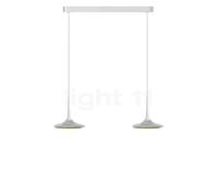 Grau Falling Leaf Lampada a sospensione LED 2 fuochi, cromo lucido/bianco - 200 cm