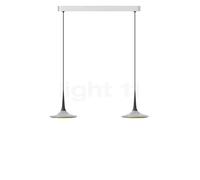 Grau Falling Leaf Lampada a sospensione LED 2 fuochi, cromo lucido/nero - 200 cm