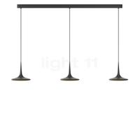 Grau Falling Leaf Lampada a sospensione LED 3 fuochi, nero - 200 cm
