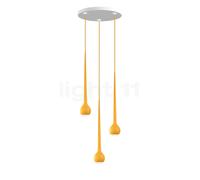 Grau Falling Sun Lampada a sospensione LED Cluster - 3 fuochi, arancione sole - 200 cm