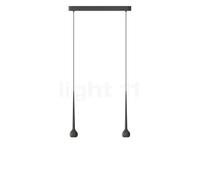 Grau Falling Sun Trace Lampada a sospensione LED 2 fuochi, nero - 200 cm