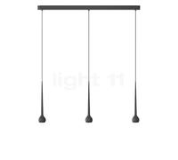 Grau Falling Sun Trace Lampada a sospensione LED 3 fuochi, nero - 200 cm