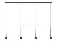 Grau Falling Sun Trace Lampada a sospensione LED 4 fuochi, nero - 200 cm