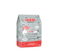 GRAU L’originale, Alimento secco per gatti adulti, pollame e salmone con integratori superfood, 1 confezione da 2 kg, senza glutine