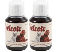 GRAU - l'originale - Velcote, olio spremuto a freddo con importanti acidi grassi omega 3 e omega-6 per sostenere lo spargimento, confezione da 2 (1 x 100 ml), alimento complementare per cani e gatti