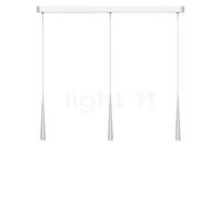 Grau Niceone Lampada a sospensione LED 3 fuochi, cromo lucido/grigio - 200 cm