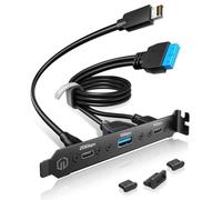 GRAUGEAR 19pin USB Tipo E Chiave A Pannello Frontale Adattatore Cavo di | Intestazioni interne di tipo E Key-A 20pin e USB 19pin a hub USB-C da 20 Gbps, staffa di espansione USB slot PCIe posteriore