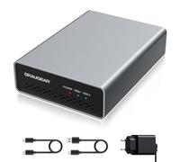 GRAUGEAR | Alloggiamento RAID esterno | 2 x 2,5" SATA SSD/HDD | Type-C® USB 3.2 Gen2 (10 Gbit/s) | RAID 0, RAID1, single, Large | USB-C | USB-A | alluminio, alimentatore di rete | G-25RD2-AC-10G