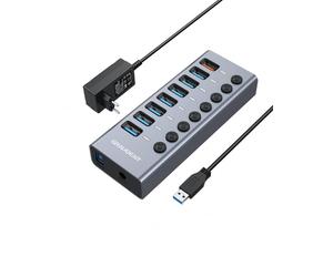 GRAUGEAR Chargeur HUB USB 3.0 7 Ports 1 Port de Charge Rapid (Nintendo Switch)