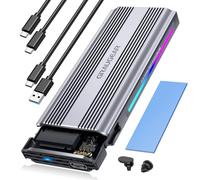 GRAUGEAR Enclosure NVMe SSD M.2 RGB, 10Gbps USB3.2 Gen2 senza attrezzi in alluminio esterno M2 Solid State Drive Enclosure NVMe USB C, RTL9210 Custodia esterna per PCIe NVMe M-Key B+M Key