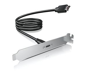 GRAUGEAR [G-AD-ETC-10G Adattatore USB-C 20 Gbps per pannello frontale USB 3.2 Gen 2x2, cavo di estensione per scheda madre, connettore USB-C a USB 3.2 Tipo-E Key-A a 20 pin con staffa PCIe, 60 cm