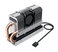 GRAUGEAR | Heatpipe Cooler | per M.2 NVMe SSD (2280) | 25 mm PWM ventola silenziosa | 4 cuscinetti in silicone | rame | alluminio | G-M2HP04-F