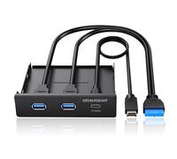 GRAUGEAR Hub per pannello frontale multi PC da 3,5 pollici, slot USB interne con USB 3.2 Gen 2 USB-C e 2 porte USB 3.0, chiave USB 3.2 - Intestazione a 20 pin, adatta a qualsiasi alloggiamento anteriore da 3,5 pollici, senza unità [G-MP01]