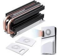 GRAUGEAR Pacchetto di raffreddamento SSD M.2 per PS5 Slim, copertura sottile per ventilazione PS5 e SSD Open-Air PS5, dissipatore di calore per PS5 M.2 SSD, tubo di calore in rame puro, design con