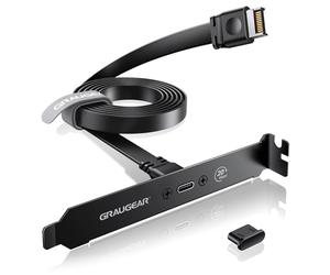 GRAUGEAR Porta USB di tipo C da 20 Gbit/s in slot PCI I 20G USB C prolunga | Porta USB Tpe-C da 20 Gbps