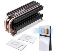 GRAUGEAR PS5 Pro M.2 SSD Cooling Pack, Ventilazione PS5 Pro Cover e Open-Air M.2 SSD Heatsink, Heat Pipe Cooler per PS5 SSD, tubo di calore in rame puro, design con ventilazione incrociata (PS5 Pro)