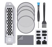 GRAUGEAR Set di filtri antipolvere di alta qualità per PS5, PS5 Slim e Pro Include coperture in silicone e spazzole per la pulizia per una maggiore durata e prestazioni migliori. (con copertura per