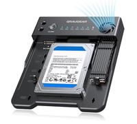 GRAUGEAR M.2 NVMe & SATA SSD/HDD Docking Station, USB-C 10Gbps Clone Station per 2,5"/3,5" SATA HDD e SSD, clonazione offline, senza attrezzi, ventola di raffreddamento integrata, supporta Windows