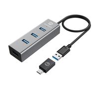 GrauGear USB Hub 3.0 USB-A incl. USB-C Adapter retail 4 Port Type-A G-HUB4-AC