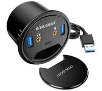 GrauGear USB Tisch Hub m. Audio- u. Mikrofonanschluss G-THUB-AU-60