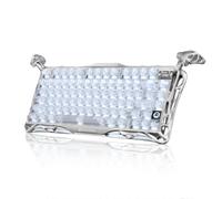 GravaStar Mercury K1 Pro Tastiera Meccanica Gaming Premium, Ghost Silver | Tastiera Wireless 75%, Lega di Alluminio, Switch Lineari Hot-Swap, Gasket Mount, Doppio RGB, Batteria da 8000 mAh
