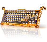 GravaStar Mercury K1 Pro Tastiera Meccanica Gaming Wireless, Layout 75% in Alluminio, RGB Hot-Swappable, Switch Lineari, Tastiera Custom, Edizione Battle-Worn Yellow Artigianale